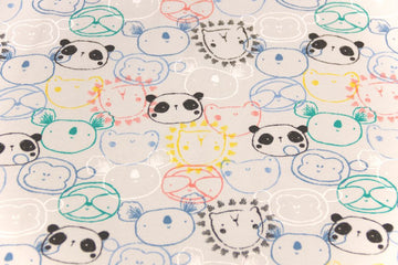 Restmenge 60 cm Jersey mit Koalas und Pandas, grau